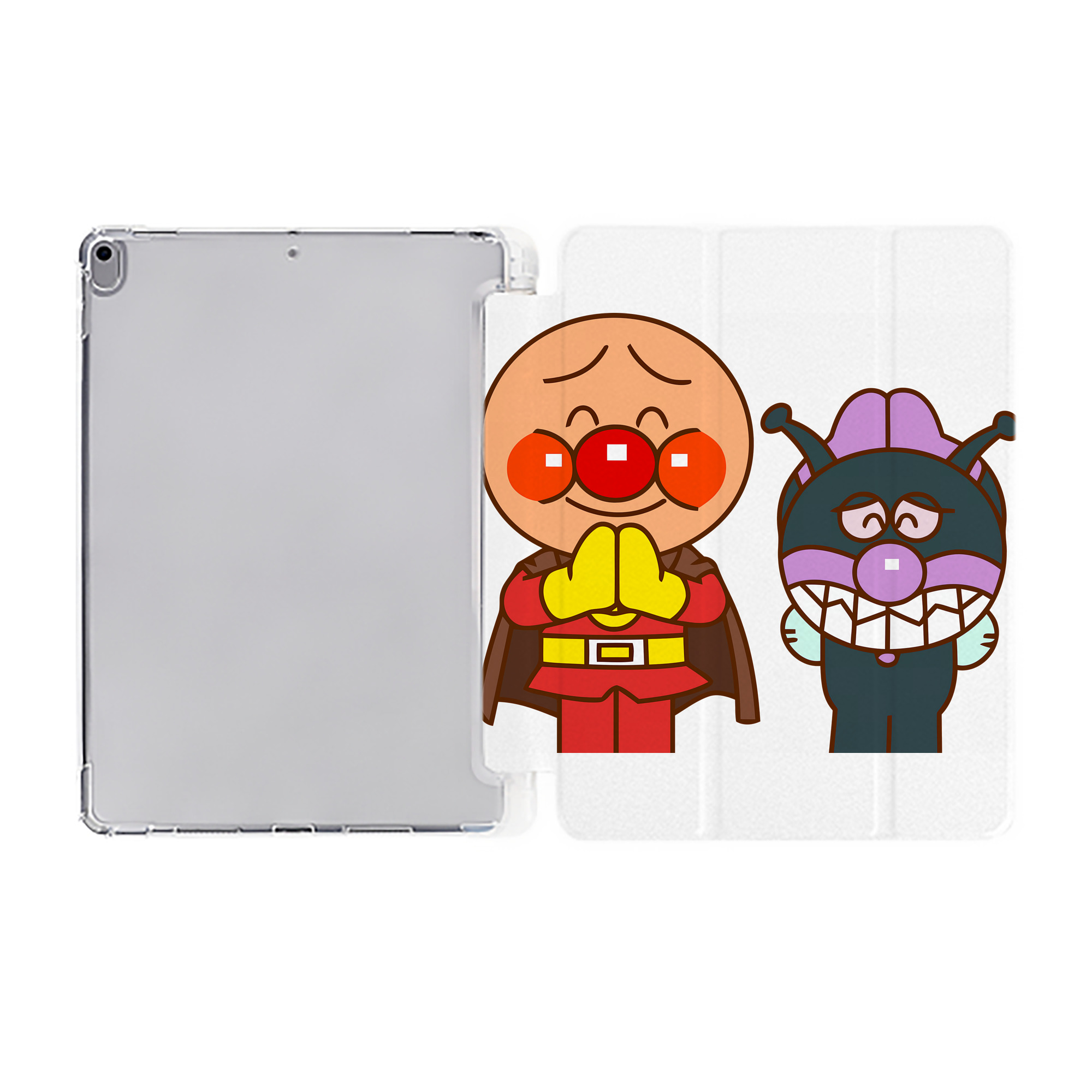 （画像用） アンパンマン Anpanman IPad ケース ペン収納付き 三つ折りスタンド PUレザー×シリコン 対応機種9.5/10.5/10.9インチ